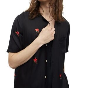 All Saints poppy floral men’s button down